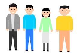 side by sideのイラスト